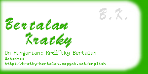 bertalan kratky business card